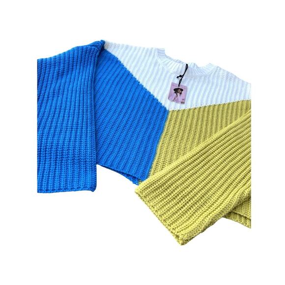 Sincerely Jules color block sweater, crewneck, women's S, NWT - Picture 6 of 9